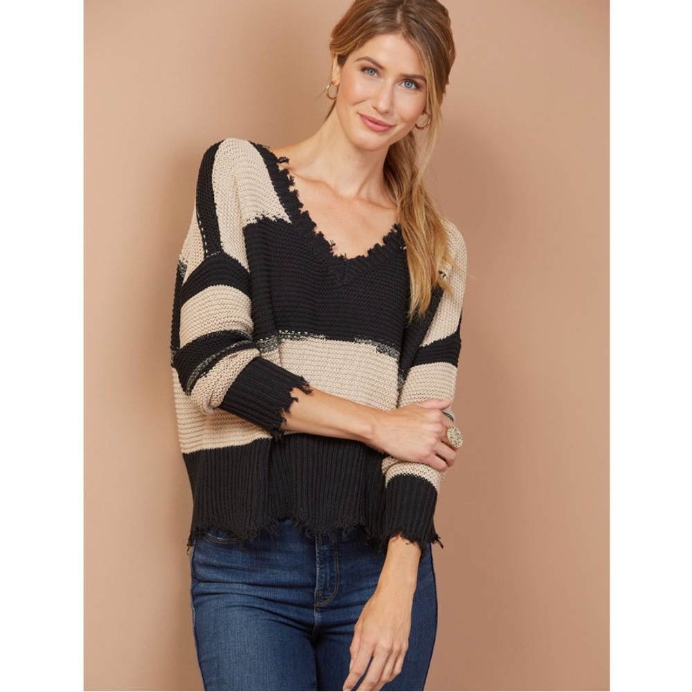 Rag Poets Striped Sweater NWOT